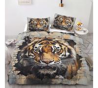 Funda de edredón tamaño Queen Fierce Tiger Set de Fundas para edredón Animal Tiger con Fundas de Almohada Ropa de Cama para la decoración del Dormitorio 220x240cm