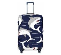 Funda de equipaje con diseño de hojas de otoño, fundas lavables para maletas, fundas protectoras antiarañazos, astronauta en misión en el espacio exterior, tamaño mediano, 1 unidad, Angry Shark,