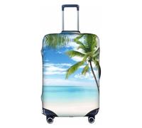 Funda de equipaje con diseño de palmera sobre el mar azul del océano y el paisaje marino de 45,7 a 81,28 cm, Blanco, medium