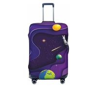 Funda de equipaje de hoja de otoño, fundas lavables para maletas, fundas de equipaje de moda, funda protectora de maleta antiarañazos, astronauta en misión en el espacio exterior, pequeña, 1