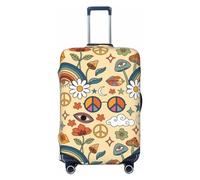 Funda de equipaje de hongos, fundas lavables para maletas, fundas de equipaje de moda, funda protectora de maleta antiarañazos, setas y arco iris, paz, mediano, 1