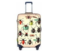 Funda de equipaje de insectos pequeños de dibujos animados, lavable, resistente a los arañazos, para equipaje de 18 a 32 pulgadas, Blanco, XL