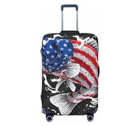 Funda de equipaje de juego, fundas lavables para maletas, fundas de equipaje de moda, funda protectora de maleta antiarañazos, pez lubina grande en Estados Unidos, XL, 1, Pescado de lubina de boca