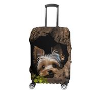 Funda de equipaje de mano A Little Yorkshire Terrier, fundas para maletas aprobadas por la TSA, protector elástico para maleta, antiarañazos, lavable, se adapta a fundas de 48 a 76 cm, White, L