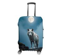 Funda de equipaje de mano The White Wolf on The Rock, fundas de maleta para equipaje, aprobadas por la TSA, protector elástico para maleta, antiarañazos, lavable, se adapta a fundas de 48 a 76 cm