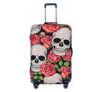 Funda de equipaje de Navidad y Año Nuevo, fundas lavables para maletas, fundas de equipaje de moda, funda protectora de maleta antiarañazos, calavera y rosas, XL, 1