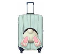 Funda de equipaje de tractor de dibujos animados, fundas lavables para maletas, fundas de equipaje de moda, funda protectora de maleta antiarañazos, fondo de conejo blanco y huevos de Pascua, pequeño,