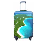 Funda de equipaje de viaje con diseño de búho nocturno para equipaje de 18 a 32 pulgadas, lavable, resistente a los arañazos, Una isla en el océano, L