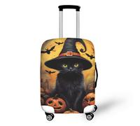 Funda de Equipaje de Viaje con diseño de Gato Negro, Ideal para el Día de Todos los Santos, Ideal para decoración de Halloween. Se Adapta a Maletas de 29 a 32 Pulgadas, con diseño de Calabaza. Funda