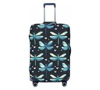Funda de equipaje de viaje con estampado de libélula verde, fundas lavables para equipaje, de 45,7 a 81,3 cm, de alta elasticidad, Black, X-Large
