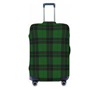 Funda de equipaje de viaje de elastano, protector de maleta de mosaico colorido, alta elasticidad, antiarañazos, se adapta a equipaje de 18 a 32 pulgadas, mediano, Cuadros verdes y negros, L