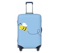 Funda de equipaje de viaje de elastano, protector de maleta de mosaico colorido, alta elasticidad, antiarañazos, se adapta a equipaje de 18 a 32 pulgadas, mediano, Flying Bee Kawaii Blue, M