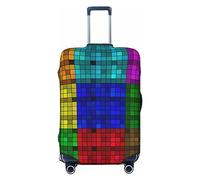 Funda de equipaje de viaje de elastano, protector de maleta de mosaico colorido, alta elasticidad, antiarañazos, se adapta a equipaje de 18 a 32 pulgadas, mediano, Mosaico colorido, X-Large