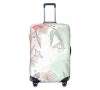 Funda de equipaje de viaje de elastano, protector de maleta de mosaico colorido, alta elasticidad, antiarañazos, se adapta a equipaje de 18 a 32 pulgadas, mediano, Flores, hojas, abstracto, botánico,