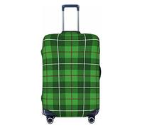 Funda de equipaje de viaje de elastano, protector de maleta de mosaico colorido, alta elasticidad, antiarañazos, se adapta a equipaje de 18 a 32 pulgadas, mediano, Cuadros de tartán verde, S
