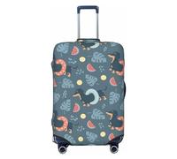 Funda de equipaje de viaje, funda lavable para maleta, diseño de sandías, para equipaje de 18 a 32 pulgadas, Negro -, S