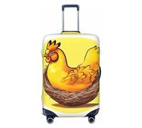 Funda de equipaje de viaje gris para equipaje de 18 a 32 pulgadas, lavable, resistente a los arañazos, Bird's Nest Golden Chicken, L