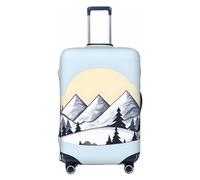 Funda de equipaje de viaje gris para equipaje de 18 a 32 pulgadas, lavable, resistente a los arañazos, White Snowy Mountains, S