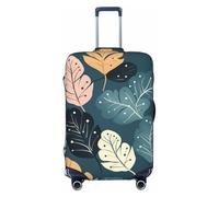 Funda de equipaje de viaje, protector de maleta de lujo, lindas hojas, elastano, lavable, antiarañazos, para maletas de 18 a 32 pulgadas, Black, S