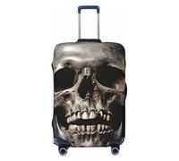 Funda de equipaje de viaje, protector de maleta de moda, diseño de calavera de la muerte, fundas de equipaje de elastano, fundas lavables para maletas de 18 a 32 pulgadas, Black, M