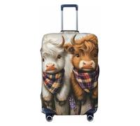 Funda de equipaje de viaje, protector elástico antiarañazos para maleta, Cute Highland Cow 15, S(Fits 18-21 Inch Luggage)