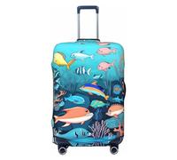 Funda de equipaje de viaje Sunset In Barcelona para equipaje de 18 a 32 pulgadas, lavable, resistente a los arañazos, Delfines submarinos, L