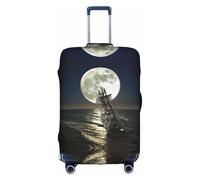 Funda de equipaje grande con estampado de barco de vela en tormenta, fundas de maleta, protector elástico a prueba de polvo para equipaje de 18 a 32 pulgadas, White, XL