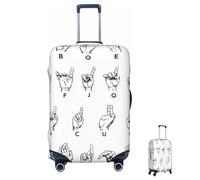 Funda de Equipaje Lavable elástica con Alfabeto en lenguaje de señas, Funda de Equipaje de Viaje, Moderna, antiarañazos, Decorativa, se Adapta a Maletas de 18 a 32 Pulgadas, Extragrande.