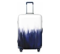 Funda de equipaje moderna con pinceladas abstractas de pintura al óleo azul cobalto y negro, protector de maleta lavable de primera calidad con cierre seguro de cremallera y hebilla, compatible con ma