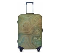 Funda de equipaje Olive Strata con tinta de ágata verde tierra y dorada. Protector de maleta lavable de primera calidad con cierre de cremallera y hebilla. Compatible con maletas de viaje de 45 a 81