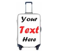 Funda de equipaje personalizada, personalizable, con texto en inglés "Add Your Image Photo Logo, Texto", funda elástica para maleta de viaje, lavable, XL (29-32 pulgadas), S (18-21 pulgadas), custom-1