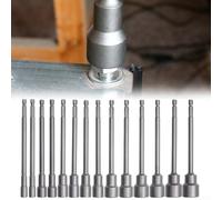 Funda de extensión de llave de vaso de 150 mm de largo, destornillador de tuerca hexagonal tipo magnético para destornilladores neumáticos y eléctricos utilizados en reparación de máquinas y piezas de