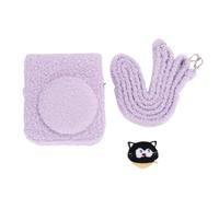 Funda de Felpa para cámara Mini 12, Bolsa de Almacenamiento Protectora de Forro Polar Suave para cámara instantánea con Cuerda Colgante para Viajes y Salidas diarias (Púrpura)