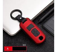 Funda de fibra de carbono Abs para llaves de coche para Mazda 2 3 6 Acelerador Atena CX-5 CX5 CX-7 CX-9 2015 2016 2017 Smart 2/3 botones - 2 botones red