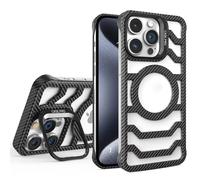 Funda de fibra de carbono con marco abierto compatible con iPhone 12, 13, 14, 15, 57 Plus y Pro Max. Funda magnética sin marco para una mejor