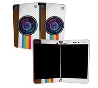 Funda de fibra de carbono MIGHTY SKINS para Microsoft Surface Duo - Polaroid vintage | Acabado protector y duradero de fibra de carbono texturiza