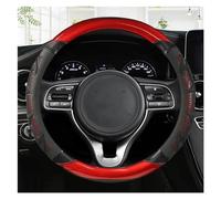 Funda de Fibra de Carbono y Cuero de 38 cm para Kia Rio 2 3 4 K2 K3 K4 K5 K3S KX1 KX3 KX5 KX7 para Rio Soul Funda para Rueda de Coche Panel Rojo-marrón (Negro Rojo 4 Piezas)