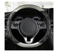Funda de Fibra de Carbono y Cuero de 38 cm para Kia Rio 2 3 4 K2 K3 K4 K5 K3S KX1 KX3 KX5 KX7 para Rio Soul Funda de Rueda de Coche Panel Rojo-marrón (Panel Rojo-marrón)
