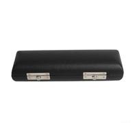 Funda de flauta negra portátil, diseño cómodo y transpirable en piel sintética