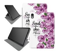 Funda de flores moradas de la Biblia para iPad de 10ª generación de 10.9 pulgadas versión 2022 (número de modelo: A2696 A2757 A2777), soporte plegable giratorio de 360 grados, múltiples ángulos de