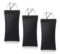 Funda de Gafas Blanda de Cuero PU Hifot, Estuche Portátil Negro Delgado para Mujer, Hombre y Niño con Squeeze Top