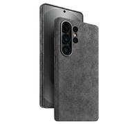 Funda de Gamuza Alcantara para Samsung Galaxy S26 Ultra, Compatible con MagSafe, auténtica Piel Italiana, Hecha a Mano, de Lujo, Ultrafina, Antideslizante y antiarañazos-Gray