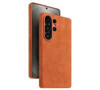 Funda de Gamuza Alcantara para Samsung Galaxy S26 Ultra, Compatible con MagSafe, auténtica Piel Italiana, Hecha a Mano, de Lujo, Ultrafina, Antideslizante y antiarañazos-Orange