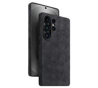 Funda de Gamuza Alcantara para Samsung Galaxy S26 Ultra, Compatible con MagSafe, auténtica Piel Italiana, Hecha a Mano, de Lujo, Ultrafina, Antideslizante y antiarañazos-Black