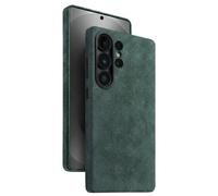 Funda de Gamuza Alcantara para Samsung Galaxy S26 Ultra, Compatible con MagSafe, auténtica Piel Italiana, Hecha a Mano, de Lujo, Ultrafina, Antideslizante y antiarañazos-Green