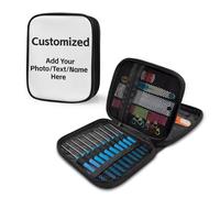 Funda de ganchillo con personalidad para almacenamiento, añade tu propia imagen, bolsa de proyecto de mujer, estuche de agujas de coser, kit de ganchillo para principiantes, kit de ganchillo