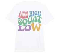 Funda de Gimnasio Aim High Squat Low Retro Groovy Motivation Comfort Colors Adult Heavyweight T-Shirt