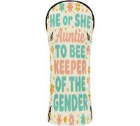 Funda de golf de piel sintética con etiquetas de números para conductor/madera de Fairway/híbrido He or She Auntie to Bee Keeper of The Gender Reveal Groovy