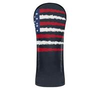 Funda de golf impermeable con etiquetas intercambiables para conductor híbrido y Fairway Woods patriótico rojo, blanco y azul, bandera de Estados Unidos, aviones de combate 4 de julio