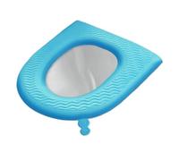 Funda de inodoro Calentador baño Asiento EVA asiento impermeable Almohadilla extraíble Hogar(Azul oscuro)